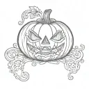 pumpkin halloween cute tattoo design idea