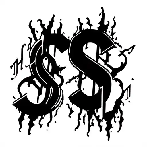 Hard time hustlers $ symbol together tattoo design idea