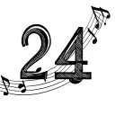 "224" music notes tattoo design idea