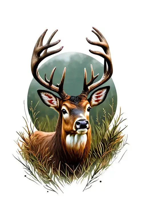 camo buck kids hand tattoo design idea