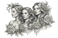 three sisters  tattoo design idea