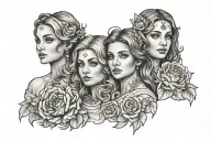 three sisters  tattoo design idea