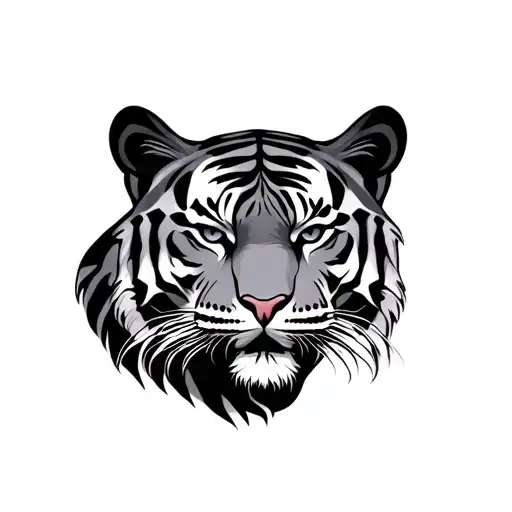 front tiger on front body made tattoo design idea