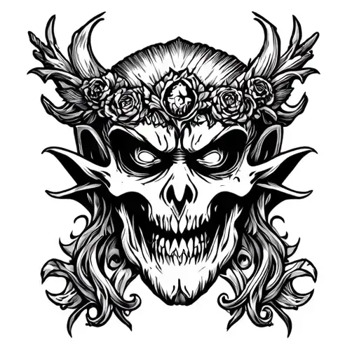 Evil Fregata magnificent BW tattoo design idea