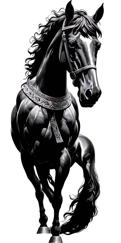 Greek gods and horses tattoo design idea