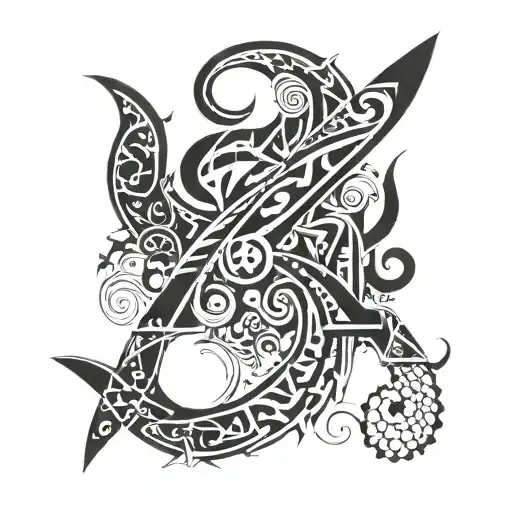 The number 727 incorporated into a design maybe something symbolizing lost love as well tattoo design idea