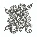 The number 727 incorporated into a design maybe something symbolizing lost love as well tattoo design idea