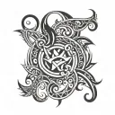 The number 727 incorporated into a design maybe something symbolizing lost love as well tattoo design idea