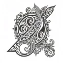 The number 727 incorporated into a design maybe something symbolizing lost love as well tattoo design idea