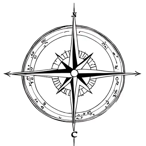 compass surrounded tattoo design idea