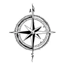 compass surrounded tattoo design idea
