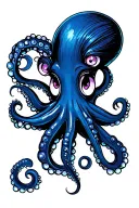 Feminine Octopus tattoo design idea