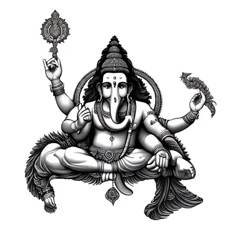 create a tattoo of lord shiva , lord venkateshwara, lord ganesh it should be a combination of all gods i have mentioned  tattoo design idea