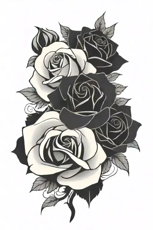 cross  end roses  tattoo design idea