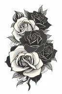 cross  end roses  tattoo design idea