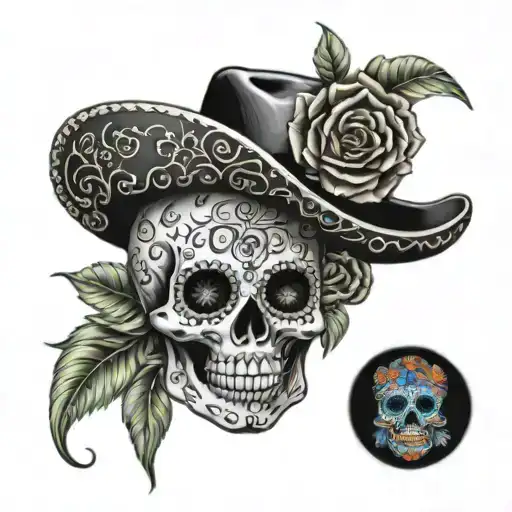 male mexican sugar skulls tattoo design idea