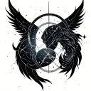 Libra Aries gemini Sagittarius constellation intertwined tattoo design idea