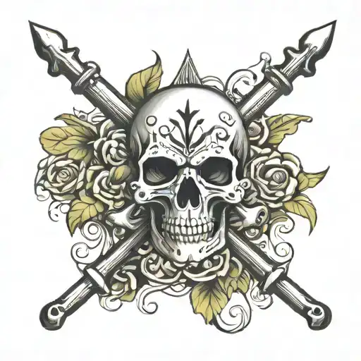 skull and crossbones tattoo design idea