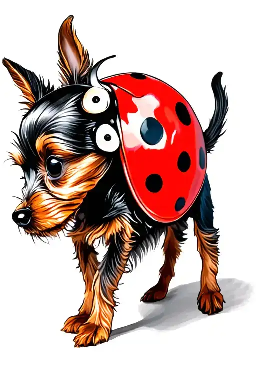 ladybug yorkie tattoo design idea