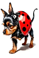 ladybug yorkie tattoo design idea