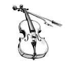line art cello tattoo design idea