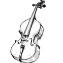 line art cello tattoo design idea