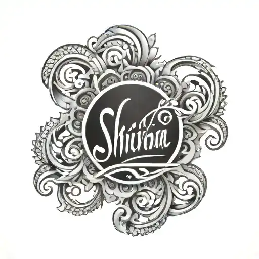 name Shivam inscription tattoo design idea