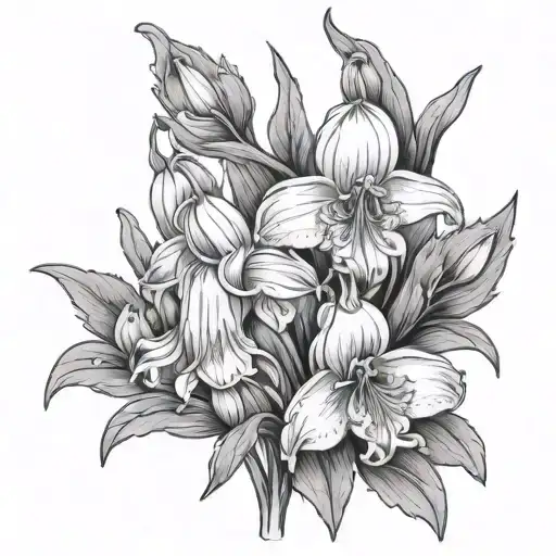 carnation snowdrop flowers tattoo design idea
