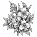 carnation snowdrop flowers tattoo design idea