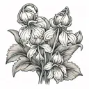 carnation snowdrop flowers tattoo design idea