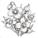 carnation snowdrop flowers tattoo design idea