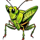 green katydid tattoo design idea
