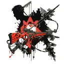 compound bow hunting scene tattoo design idea