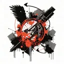 compound bow hunting scene tattoo design idea