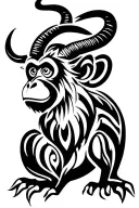 capricorn, monkey tattoo design idea