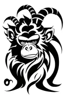 capricorn, monkey tattoo design idea