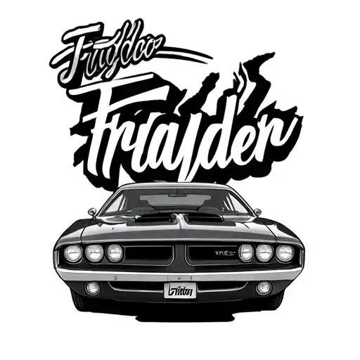 dodge charger 1969 et the frayder  tattoo design idea