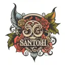 Santosh name tattoo design idea