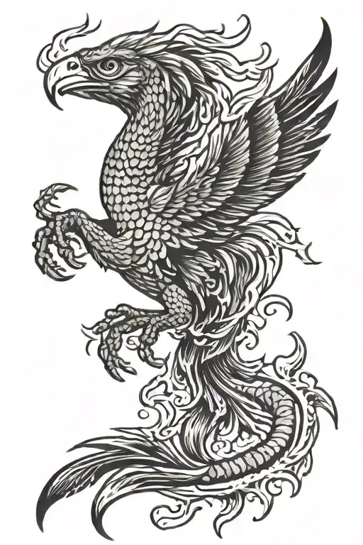 scorpion eagle phoenix rising from the ashes tattoo design idea