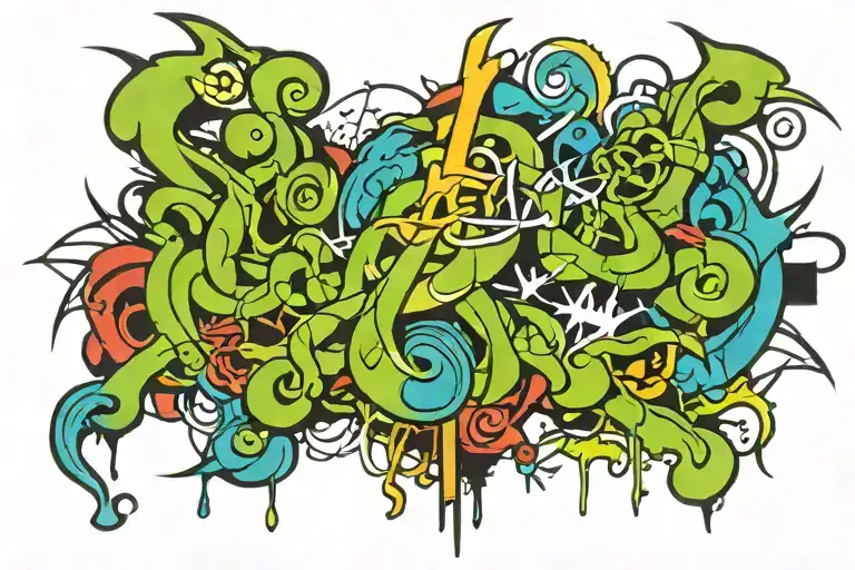 Michael arcangel protective position tattoo design idea