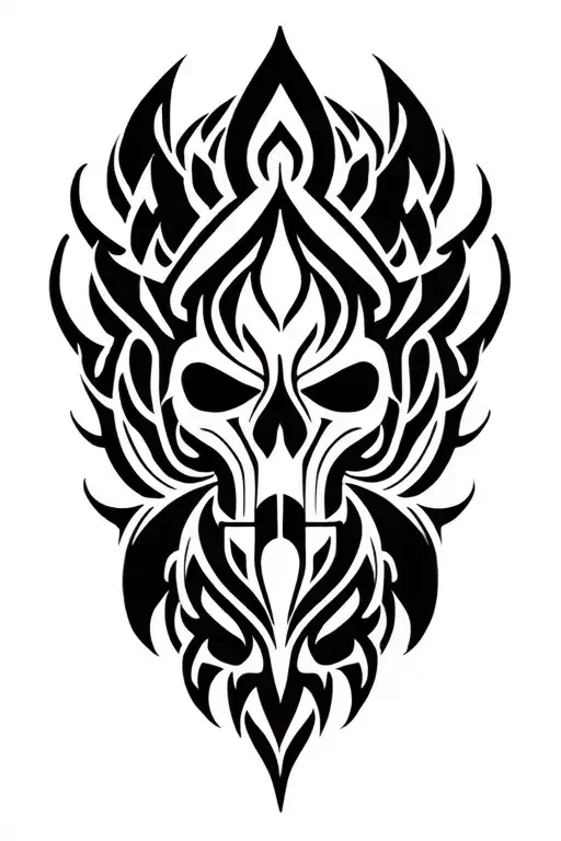 tribal for chest and bicep sleeve outline tattoo design idea