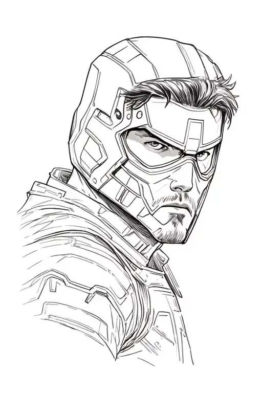 bucky barnes winter soldier tattoo design idea