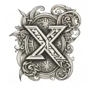 create a tattoo with the roman numerals xii xxii mmxiv and the letter x to commemorate ten year wedding anniversary tattoo design idea