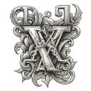 create a tattoo with the roman numerals xii xxii mmxiv and the letter x to commemorate ten year wedding anniversary tattoo design idea