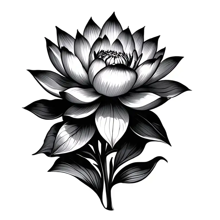 lotus flower blooming tattoo design idea