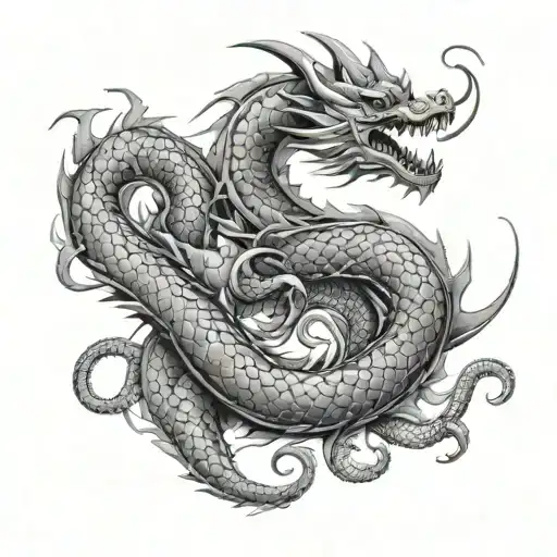 Dragon And Scorpion tattoo design idea