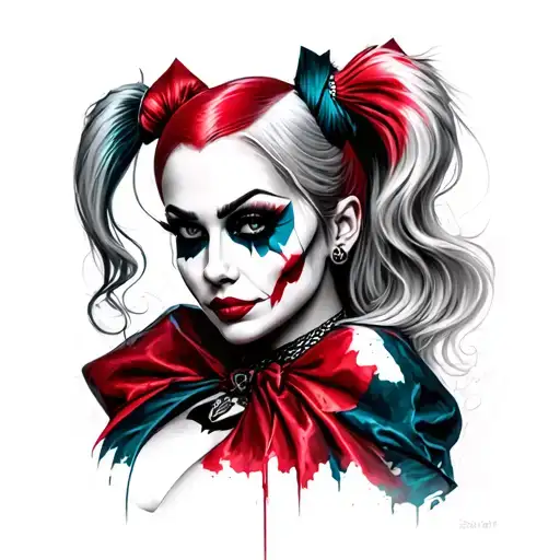harley quinn tattoo design idea