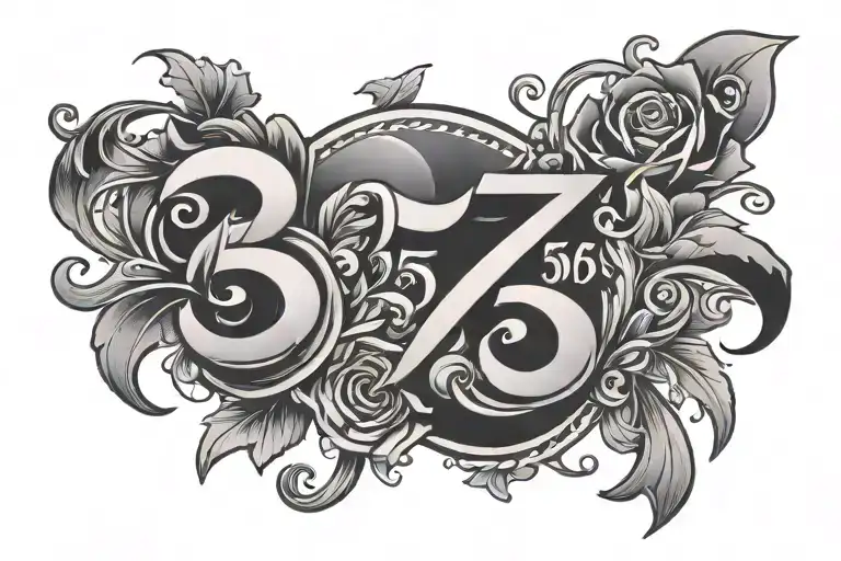 text say 555 number tattoo design idea