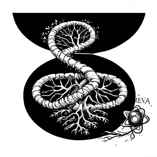 Science, DNA, son, tree of life, atom, atheist, leonardo da vinci,  tattoo design idea