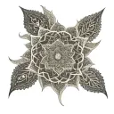 An intricate mandala design incorporating Arabic calligraphy tattoo design idea